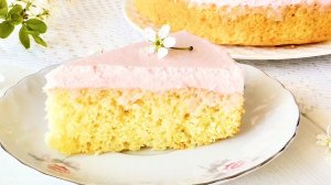 Лимонный бисквитс Нежным суфле из Маршмеллоу!//Lemon sponge cake with Delicate Marshmallow souffle!