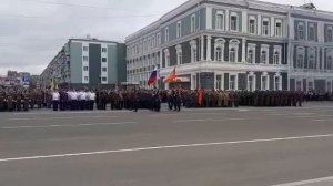 Парад в Благовещенске. Вынос знамени.