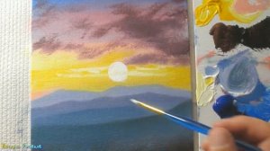 Акрилом рисуем закат с пошаговым комментарием. Подробная инструкция рисования акрилом для начинающи