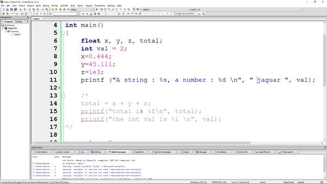 C strings and printf conversion specifiers смотреть онлайн