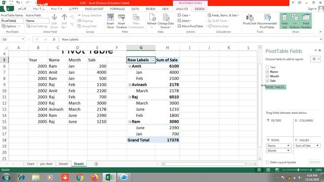Pivot Table in Excel || Create pivot table in  Excel || Excel formulas and Functions || Pivot table