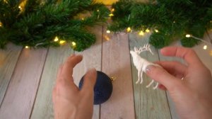 Новогодний шар с оленем / Елочный шар своими руками/декор елочного шара