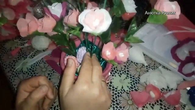 Как сделать цветок в горшке из гофробумаги, поделка смотреть онлайн