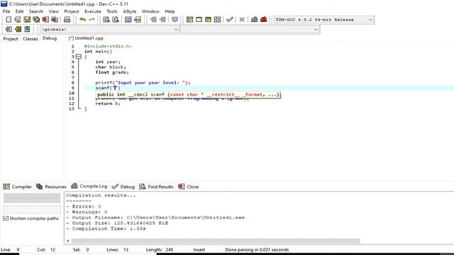 Lesson 2 (DevC Coding) Data types and Variable in C