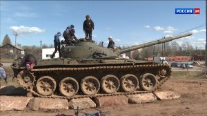 В Верхошижемье появился необычный экспонат - танк Т-72М