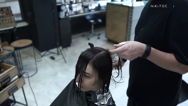 BOB HAIRCUT: line technique with point cut and disconnection - NIKITOCHKIN