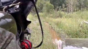 Перевернулись на мотоцикле Урал с коляской