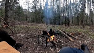 Лесная изба.Таёжный быт.Делаем грядку.