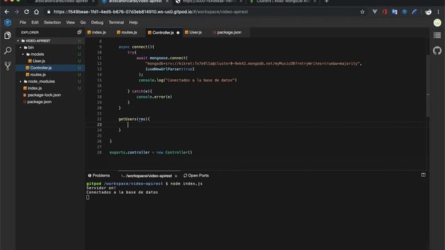 Backend con Node, Mongoose, express y Mongo Atlas parte 3 смотреть онлайн