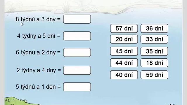 Jednoduché převody jednotek (týden, den), Matýskova matematika 7. díl, strana 60, cvičení 4 смотреть онлайн