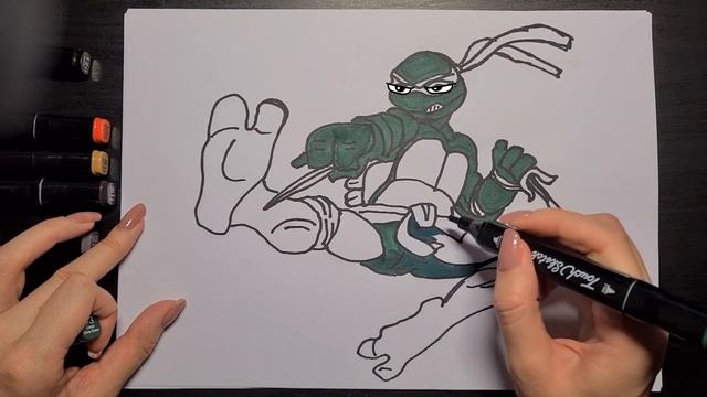 How to draw a ninja turtle - Raphael / Как нарисовать черепашку ниндзя - Рафаэль смотреть онлайн
