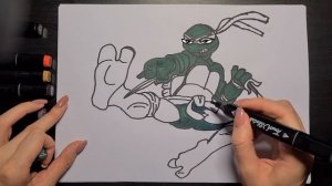 How to draw a ninja turtle - Raphael / Как нарисовать черепашку ниндзя - Рафаэль