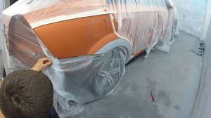 Обклейка авто перед покраской. Покраска крыши, крыла, порога. Переходом.Полный подробный процесс