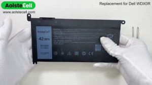 Replacement battery for Dell WDX0R 11.4V 42Wh 3 Cells