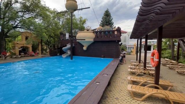 Провели день в САНАТОРИИ ЗАПОЛЯРЬЕ ! Бассейны, горки, еда, страшная гроза.