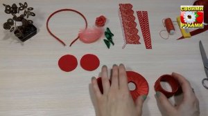Ободок ''Красная шляпка'', DIY, мастер класс