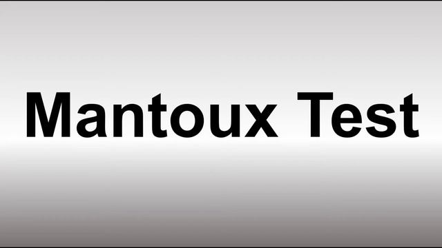 How to Pronounce Mantoux Test смотреть онлайн