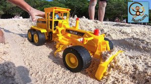 Машинки игрушки - Бульдозер, Машина с Прицепом и Пляж. Манкиту