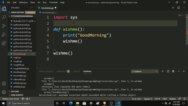 #34 Recursions in Python || Python Tutorials in Tamil|| #CodingAnna