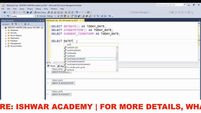 18. DATE & TIME FUNCTION in SQL Server | SQL Server Tutorial