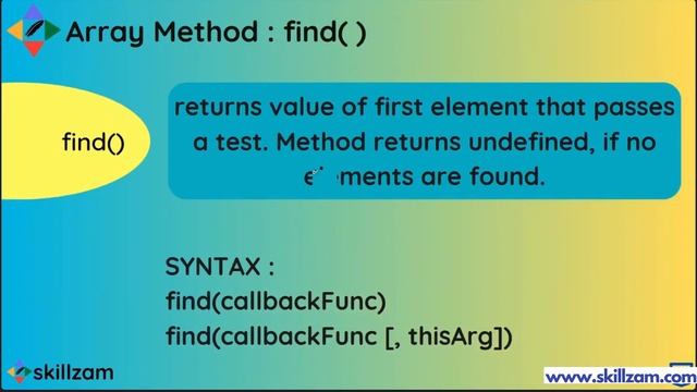 15 JavaScript - Advanced Array Methods -  forEach() - map() - filter() - find() - reduce() - some()
