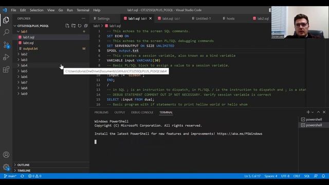VScode PLSQL PGSQL