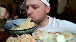 МУКБАНГ ЯИЧНИЦА С БЕКОНОМ / MUKBANG bacon and eggs