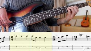 The Beatles - Here comes the Sun BASS COVER + TABS + SCORE