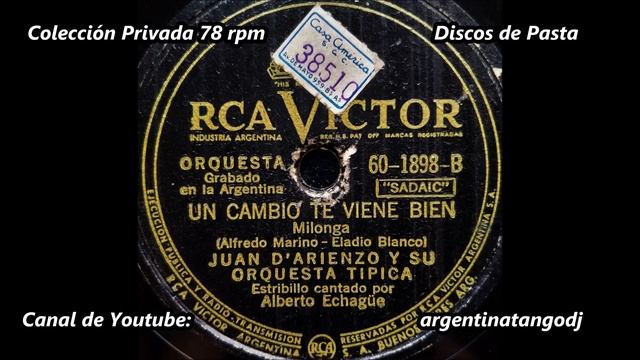 JUAN D'ARIENZO - ALBERTO ECHAGÜE - UN CAMBIO TE VIENE BIEN - MILONGA смотреть онлайн