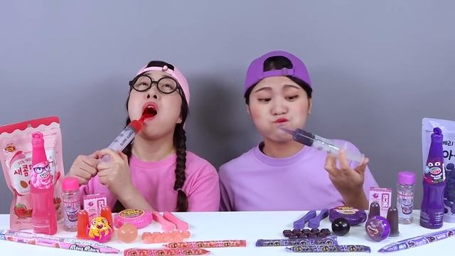 Permen Makanan Penutup Ungu Mukbang DONA смотреть онлайн