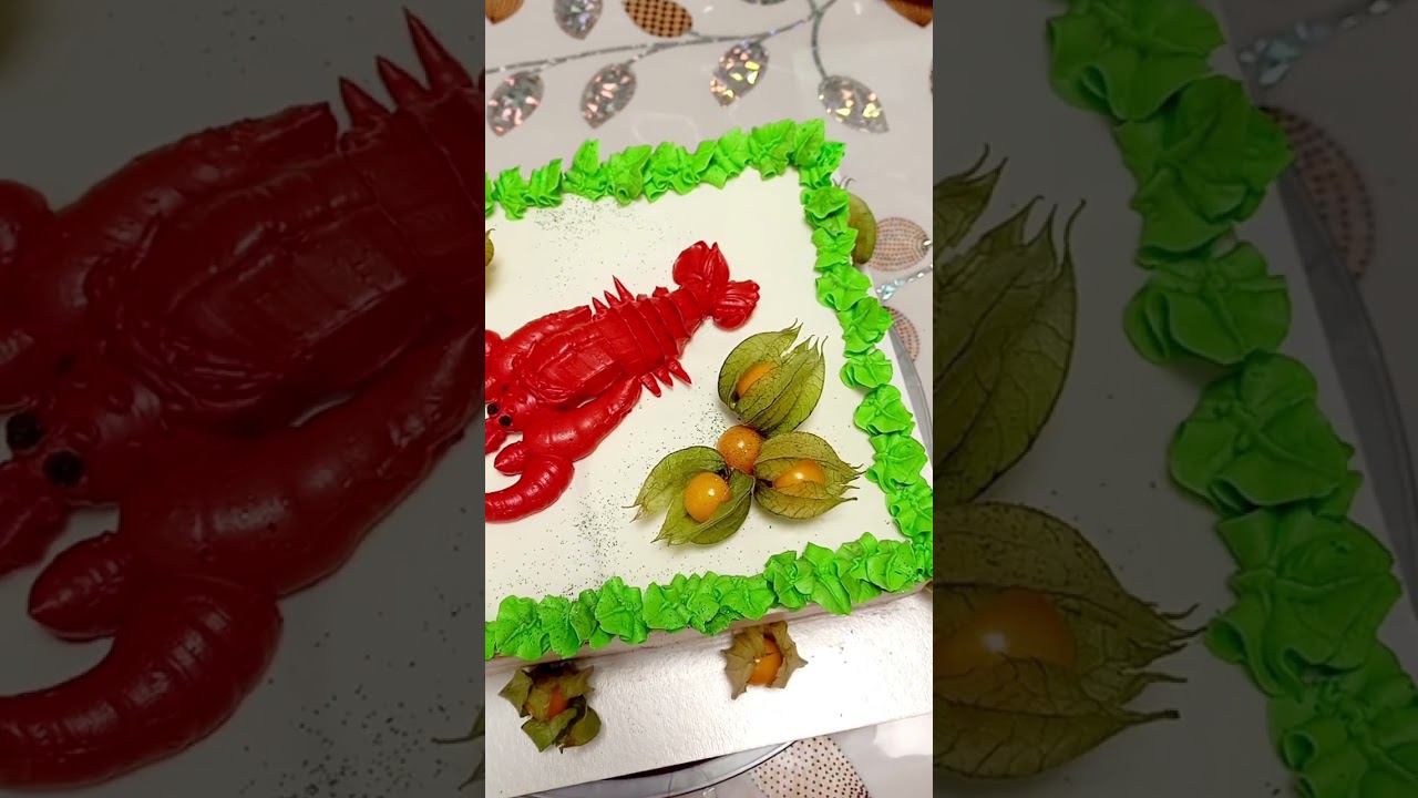 Торт закусочный рыбный с неркой и тунцом. Декор съедобный