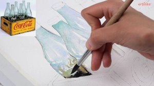 Как рисовать стекло | Рисуем стеклянные бутылки акварелью | Уроки по акварели для начинающих