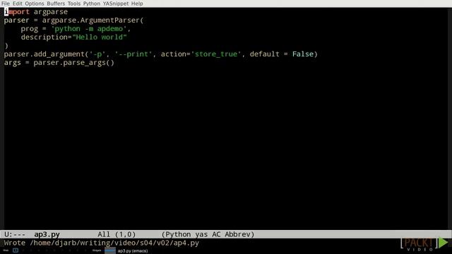 016 handling commandline arguments with argparse смотреть онлайн