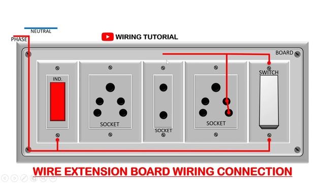 Extension board wiring | extension board ghar per kaise banaye | 3 socket 1 switch wiring connectio смотреть онлайн