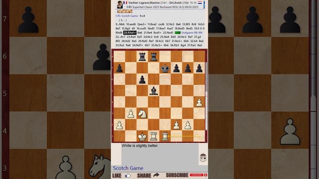 Superbet Chess Classic Romania 2023 - Round: 4 || Maxime Vachier Lagrave vs Anish Giri