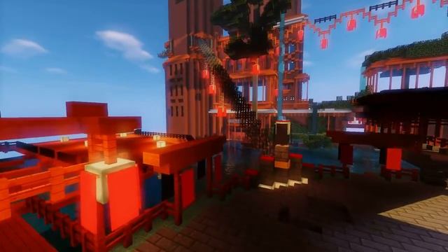 |Японский Замок с шейдерами Minecraft Постройки| смотреть онлайн