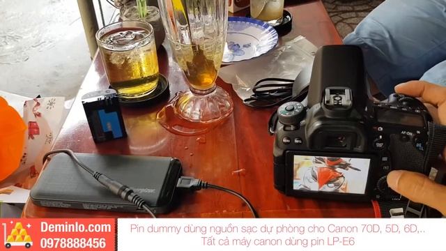 Cách dùng pin sạc dự phòng cấp nguồn cho máy ảnh Canon LP-E6 quay phim chụp ảnh không sợ hết pin смотреть онлайн
