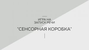 Игра на запуск речи "Сенсорная коробка". Логопедия. Советы родителям. Запуск речи. Развитие речи.