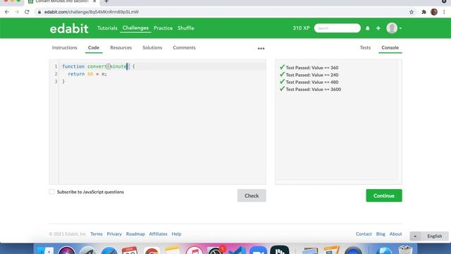 Convert Minutes to Seconds - JavaScript Edabit Challenge смотреть онлайн