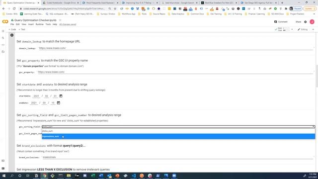 Input Variables - Part 4 - [Query Optimization Checker: Google Colab, Python & Search Console API]