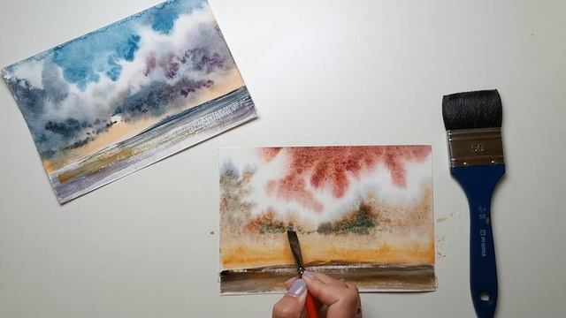 Рисуем облака акварелью — техника "по-мокрому"