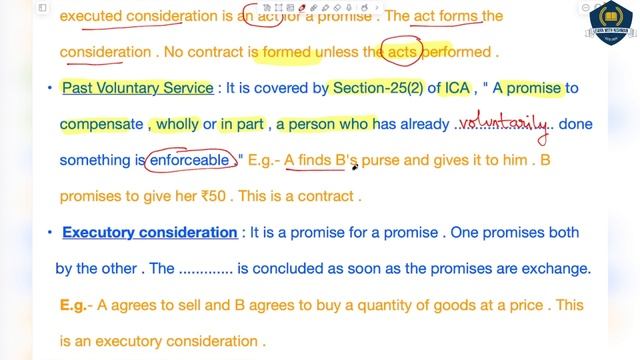 ?Consideration may be Past , Present or Future | Indian Contract Act ,1872 | CLAT
