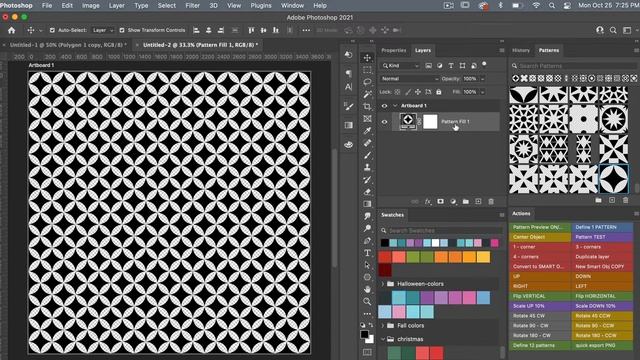 Geometric Star Pattern Using the Polygon Tool in Adobe Photoshop смотреть онлайн