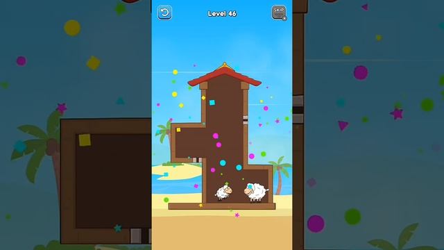 Hero Sheep level 46 -pin & pull save sheep  Android & iOS walkthrough #herosheep #trydra #savesheep