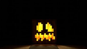 Страшная хэллоуинская тыква Minecraft (для wallpers engine)