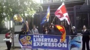 Manifestation de soutien de democracia nacional (DN, Espagne) en faveur du NPD