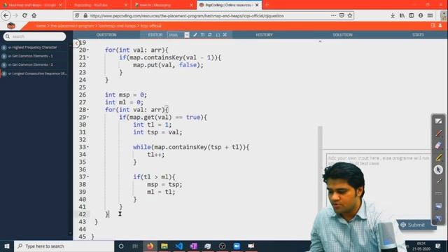Longest Consecutive Sequence - Solution | Hashmap and Heap | Data Structure and Algorithms in JAVA