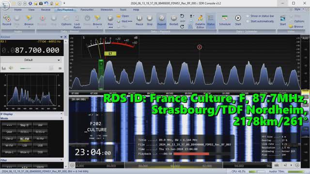 13.06.2024 20:02UTC, [Es], Два канала 'Культура' из Германии и Франции на 87.7МГц