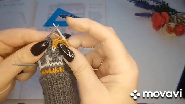 Носочки с лисичками. Мастер-класс. Как вяжу носки и жаккард без ступенек смотреть онлайн