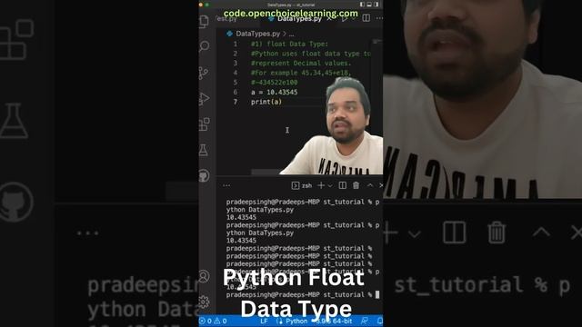 Python Episode 4 | Python float datatype #pythonprogramming #pythontutorial #coding #viral